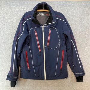 Eider Womens L Windstopper Ski Jacket Sealed Zippers Thermal Control System Blue